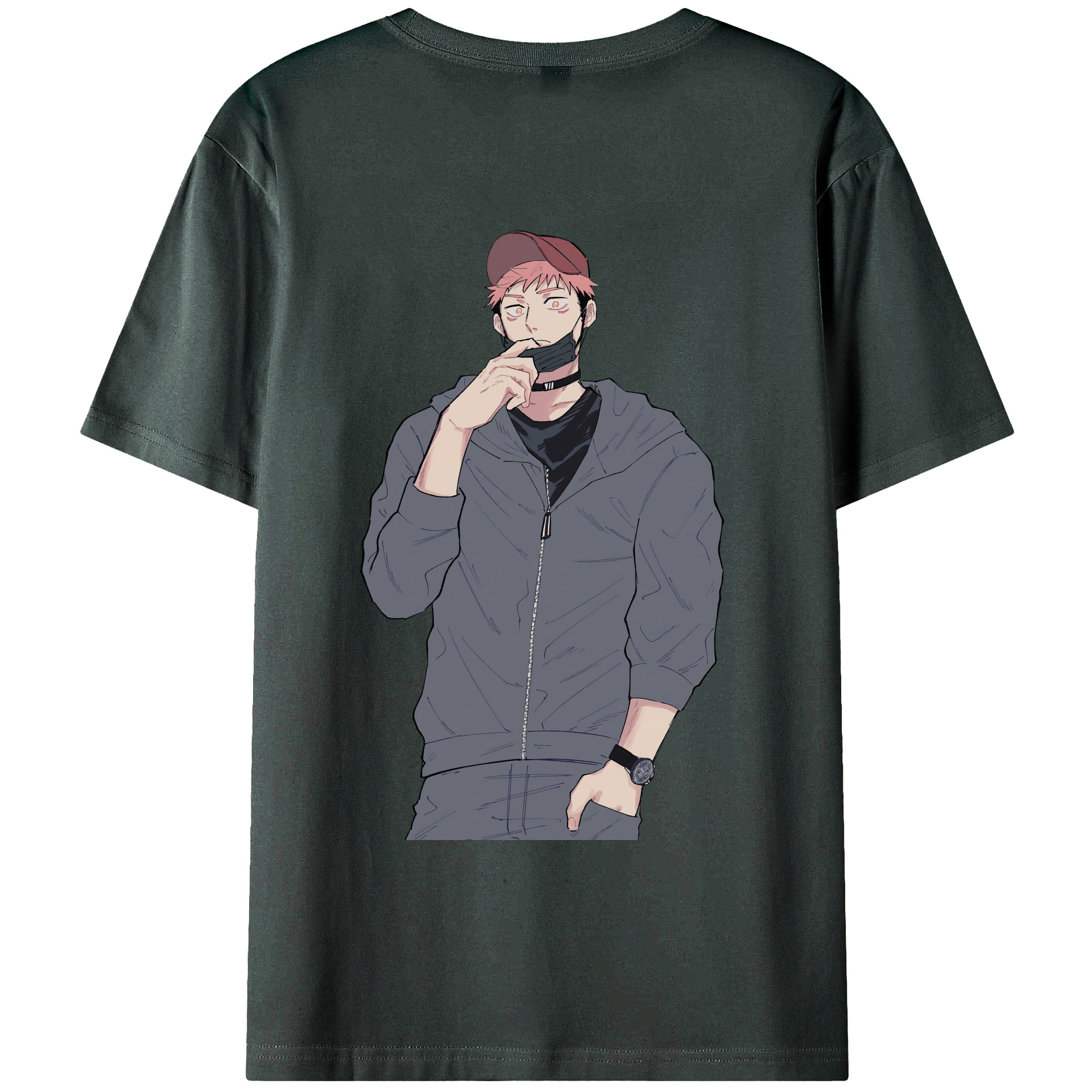 （画像用） 呪術廻戦 Jujutsu Kaisen 綿100％ メンズ半袖Tシャツ（バックプリント） 通気性